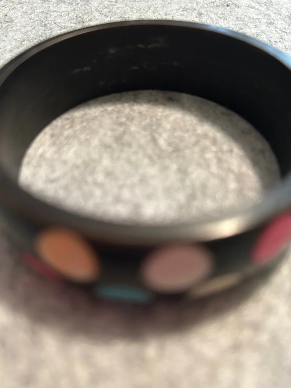 Vintage Black Bangle Bracelet with Multicolor Polka Dots